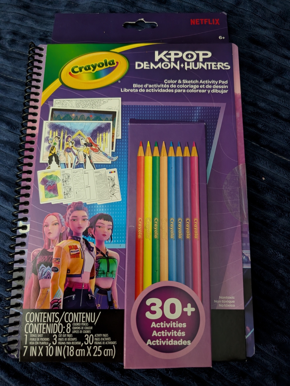 Crayola K-Pop Demon Hunters Color & Sketch Pad with Rainbow Colored Pencils